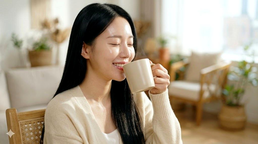 ナッツやヨーグルトなど健康的な間食を選ぶ様子