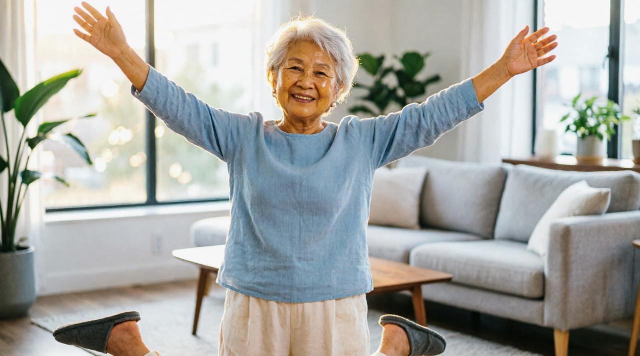 50代の人が毎朝自転車に乗る習慣を楽しんでいる様子