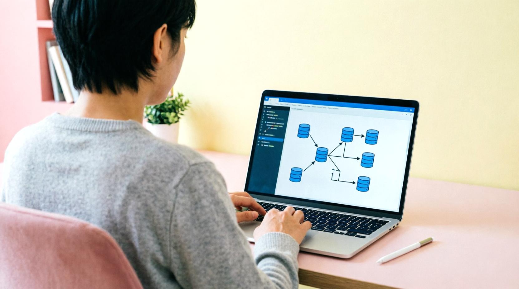 パソコンのデータ消去作業を行うイメージ
