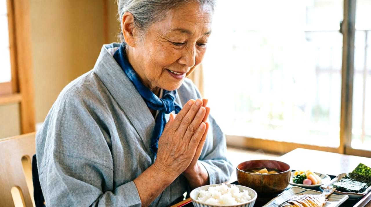 健康維持のために朝食を楽しむ高齢者の食卓