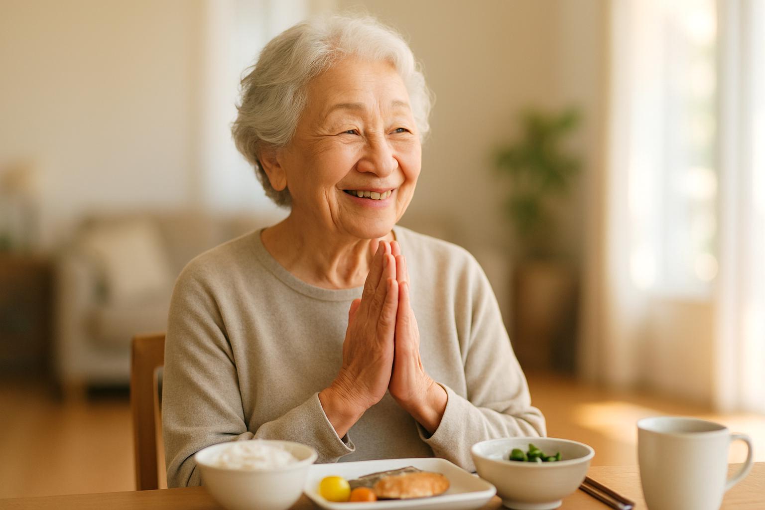 高齢女性が安心した表情で穏やかな老後を過ごす様子