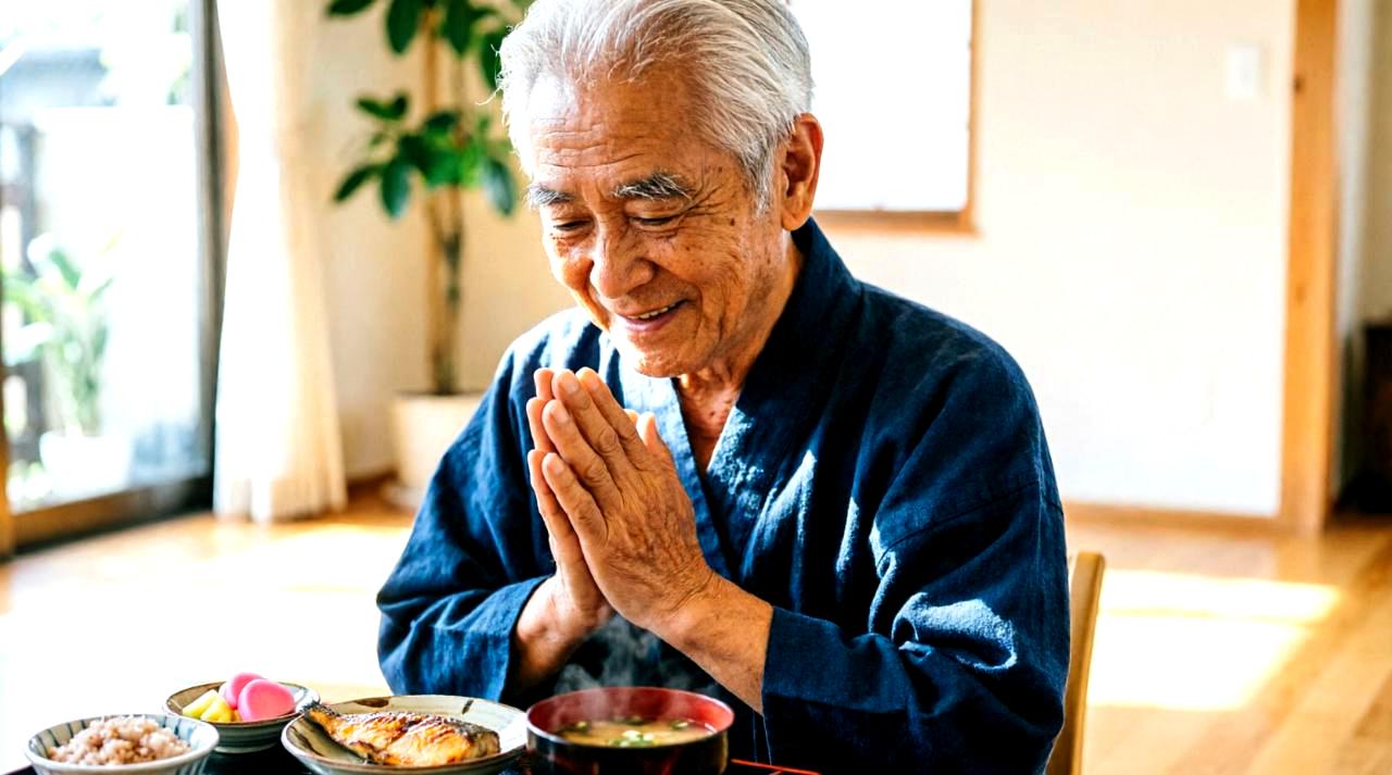 健康的な食事と生活習慣で元気に過ごす高齢者