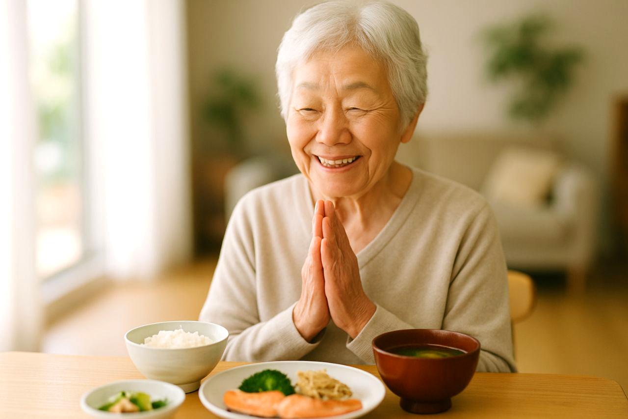 40代の男女が健康的な食生活について考えている様子