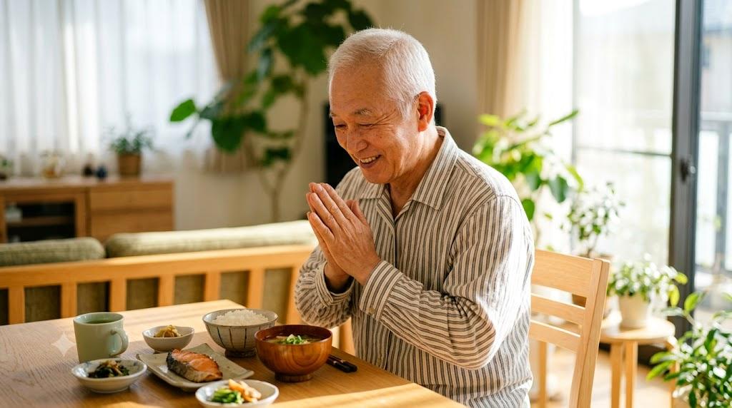 高齢者が自分に合った食事スタイルで健康を楽しむ姿