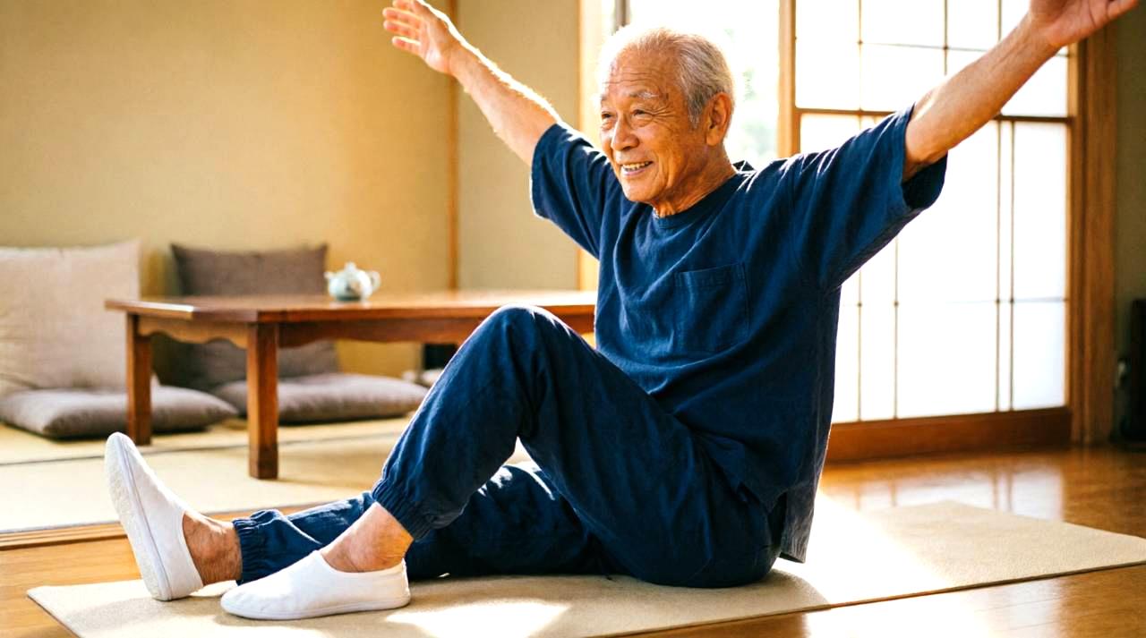 正しい姿勢で椅子に座ってパソコン作業をする男性
