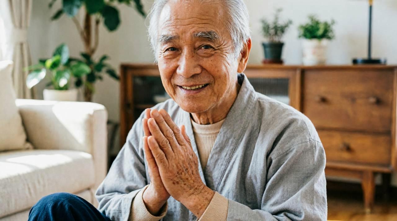 食事と運動で健康維持を目指すシニア男性