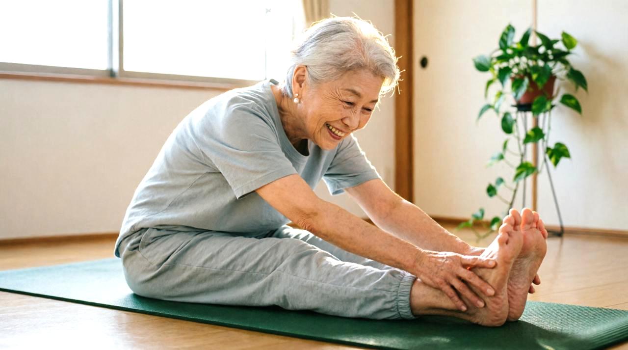 笑顔で健康的な生活を送る60代女性