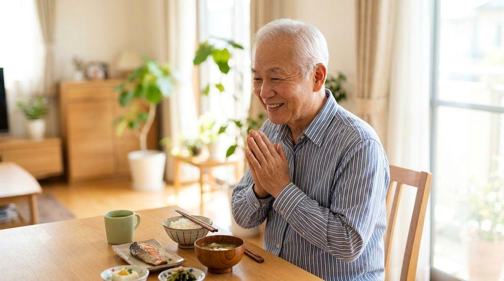病院で穏やかに健診を受けるシニアの様子