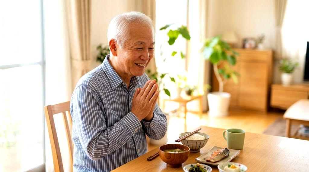 家族が一緒に朝食を囲む温かいダイニングの風景。笑顔で食事を楽しむシーン。