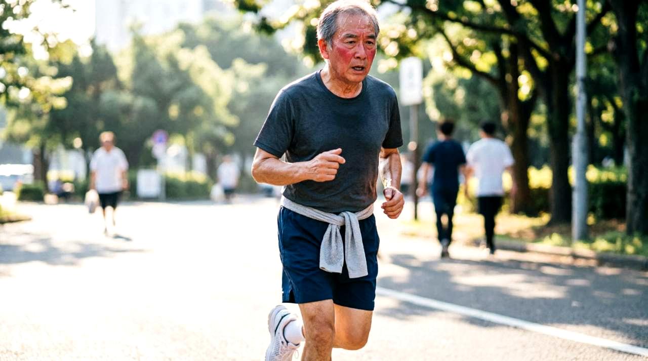 片付いた台所で負担を減らしながら無理なく食事を準備する高齢者のイメージ