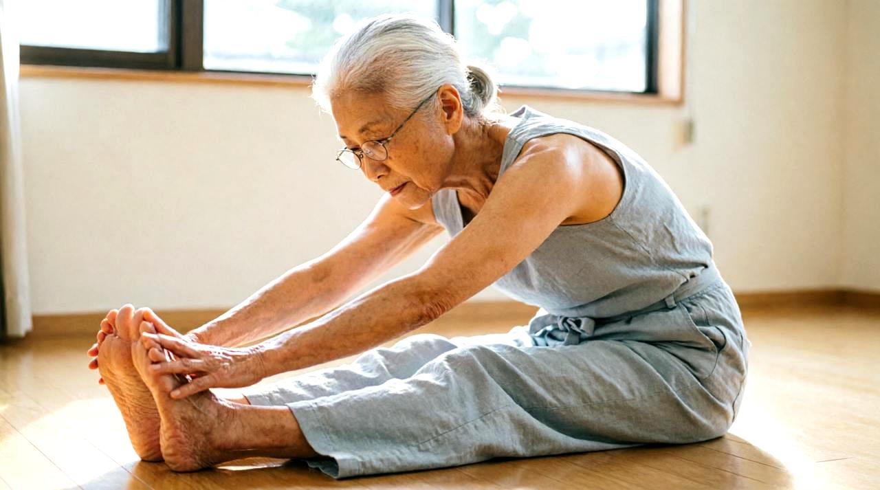 50代の男性が背筋を伸ばして正しい姿勢でウォーキングしている様子