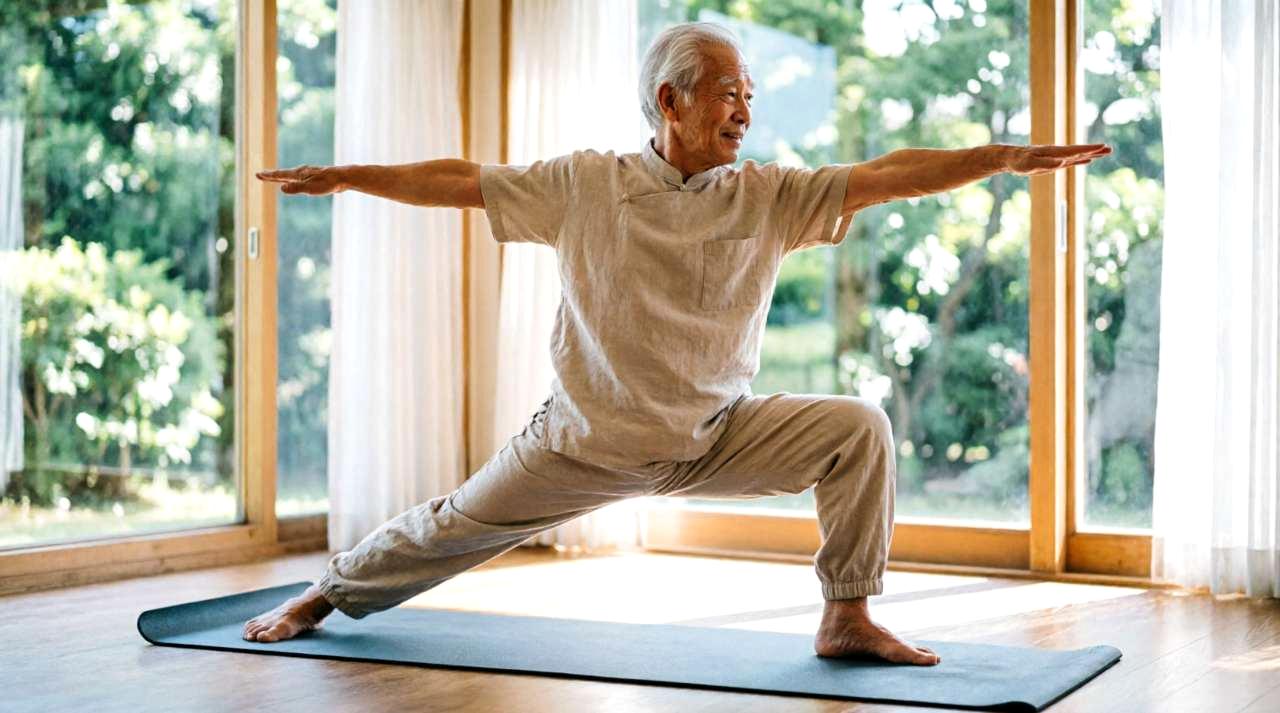 60代の夫婦が自然の中でウォーキングを始める様子