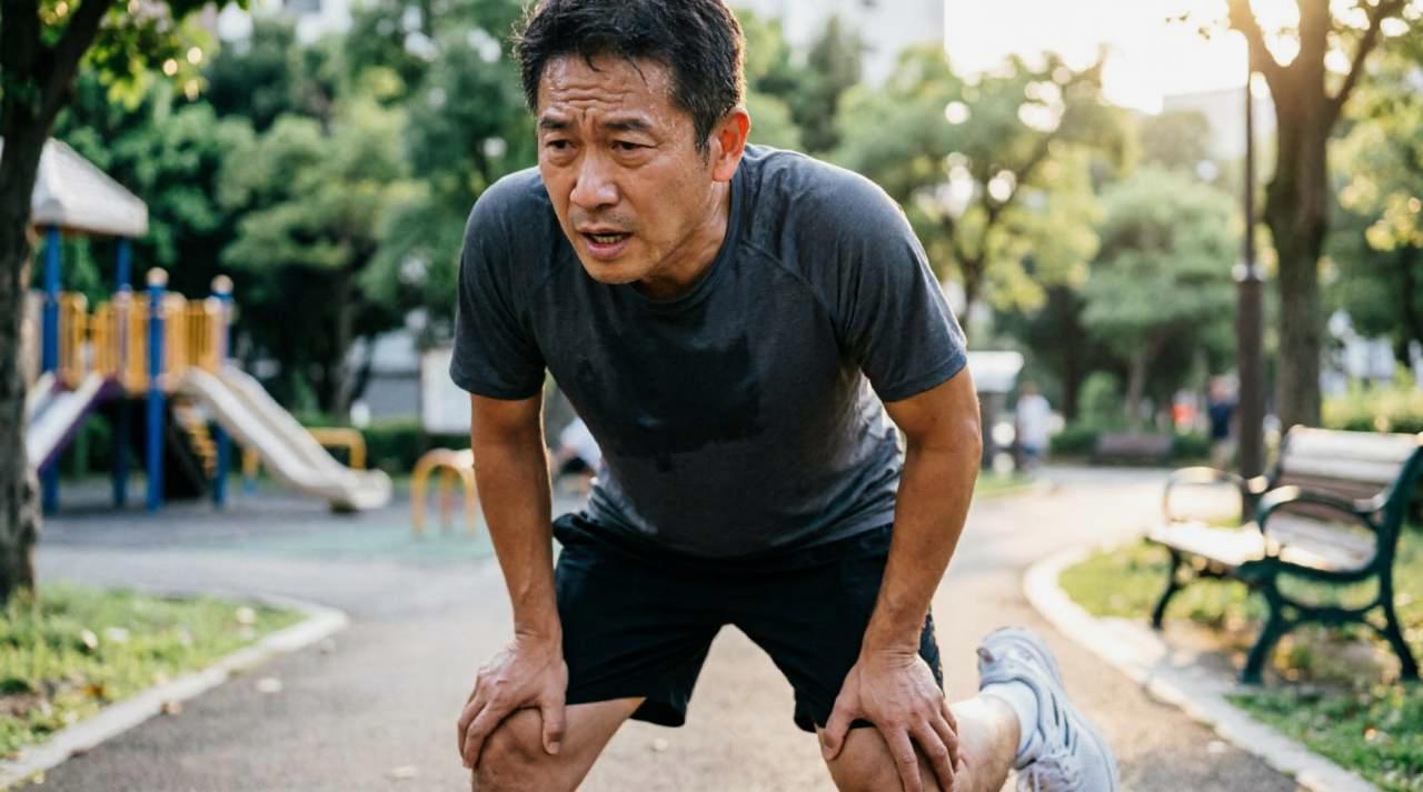 筋力低下対策に役立つ基本のヨガポーズを行う男性のイメージ