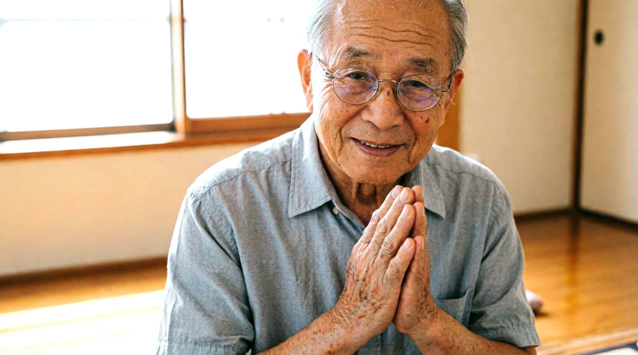 栄養バランスの整った和食を美味しそうに食べる男性