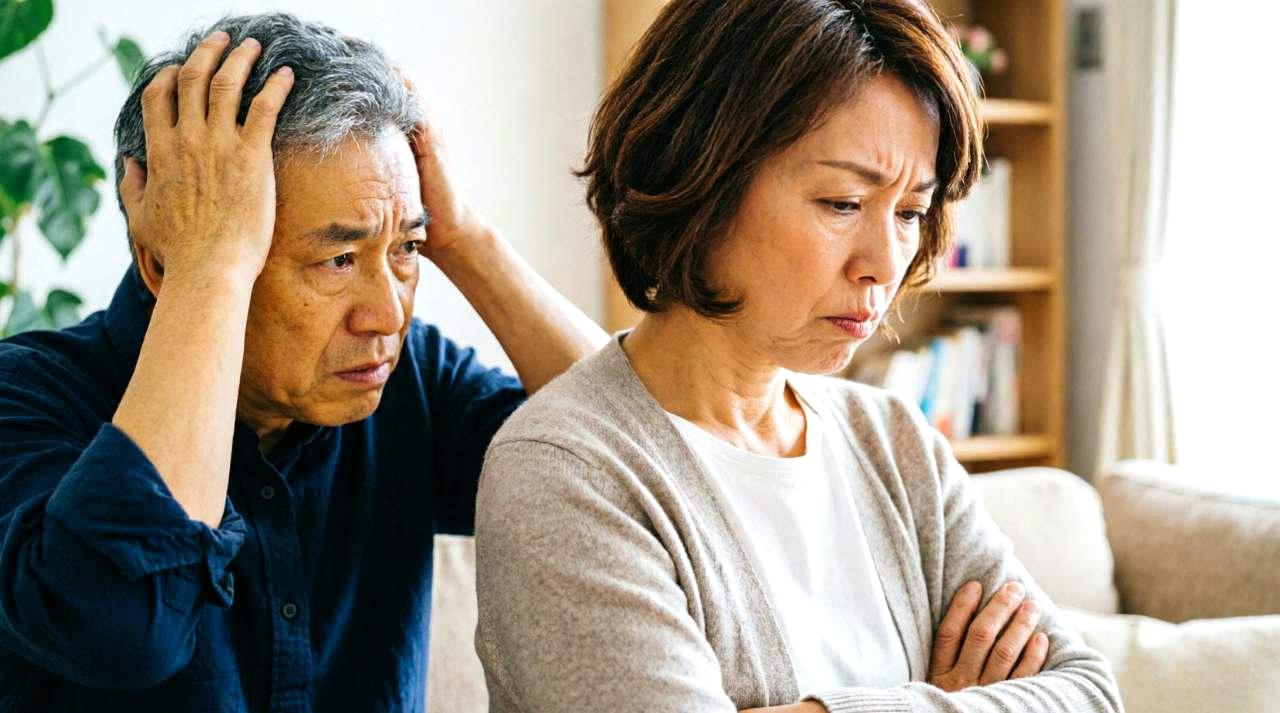 病院までの移動方法を家族と一緒に確認する高齢者のイメージ
