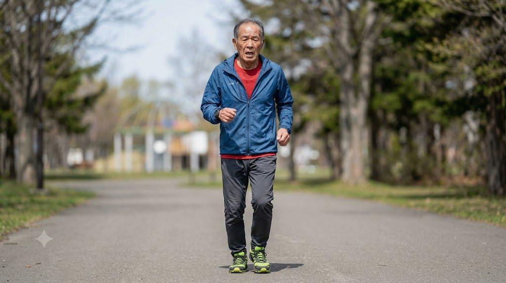 デスクワークで肩や腰に負担を感じながら姿勢の崩れを意識する40代男性のイメージ