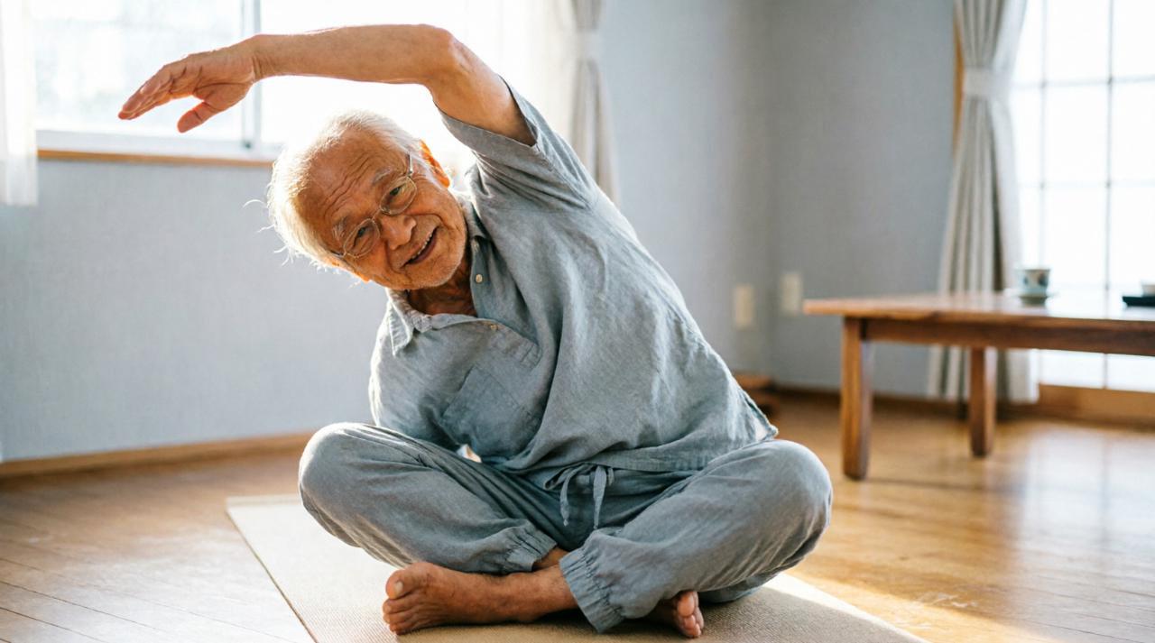 仰向けで膝を立てながら骨盤を動かすピラティスインストラクションの様子