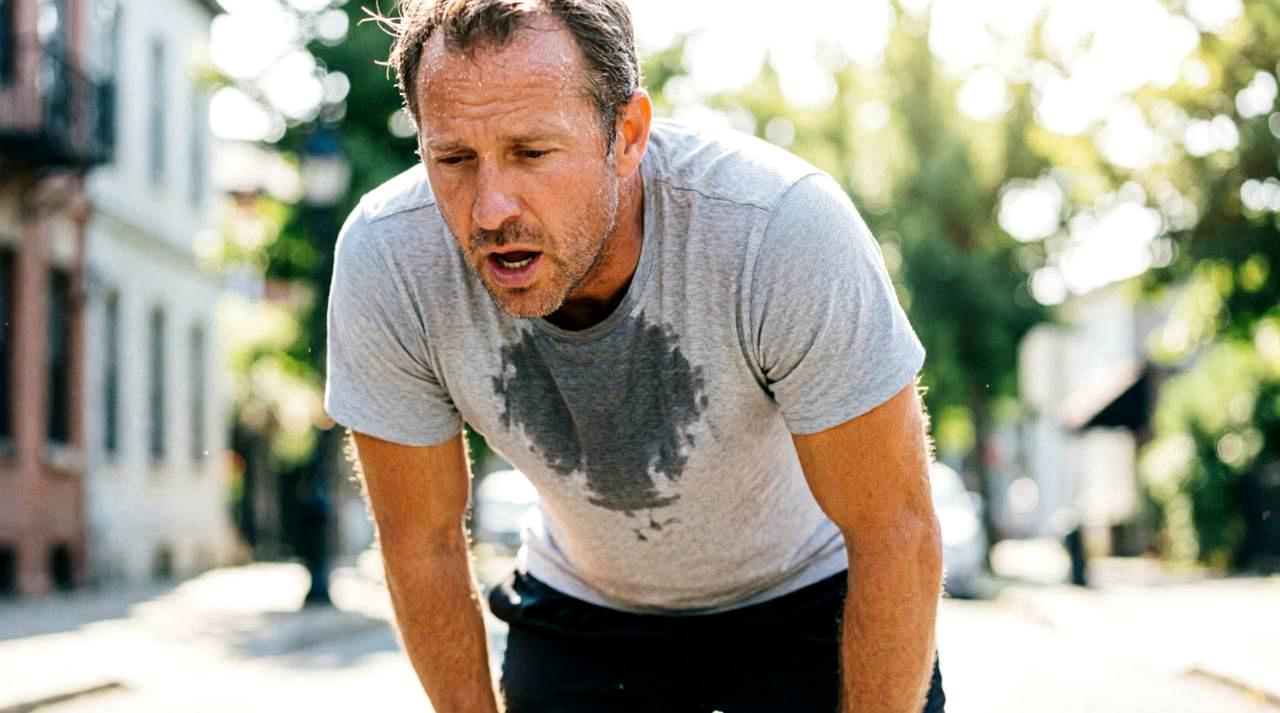 ストレッチを始める前に準備をしている高齢女性の様子