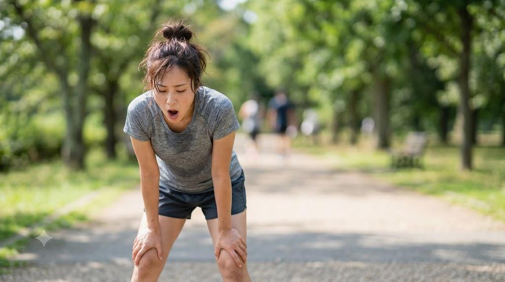 無理な動きを避けながら正しい方法を確認する男性のイメージ