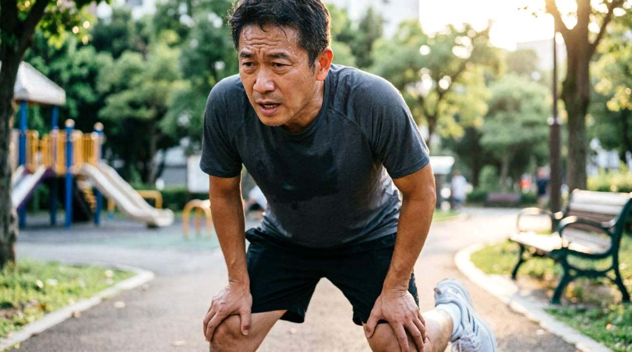 忙しい40代が運動習慣を続けるために考え方を見直す様子