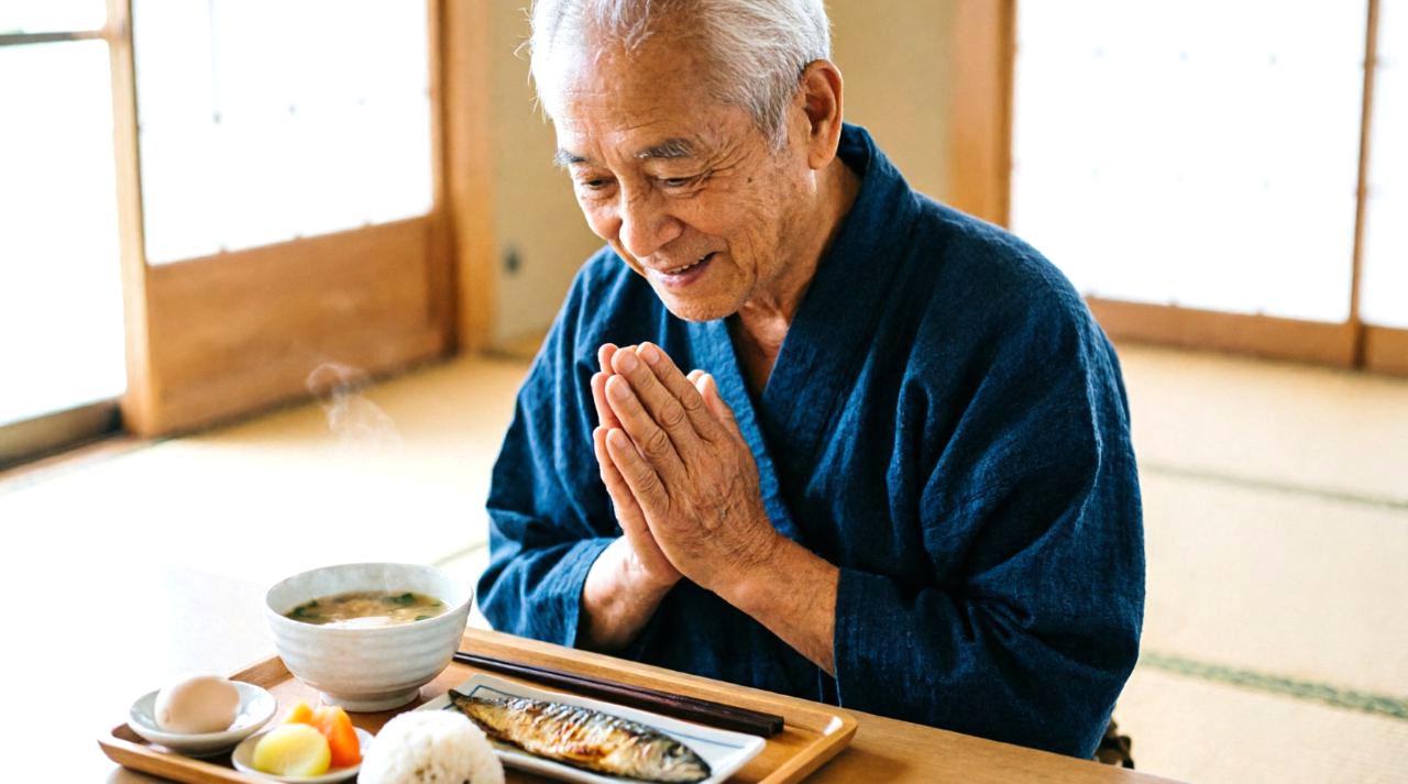 バルコニーで小さな鉢植えのハーブを眺めながらリラックスする60代夫婦