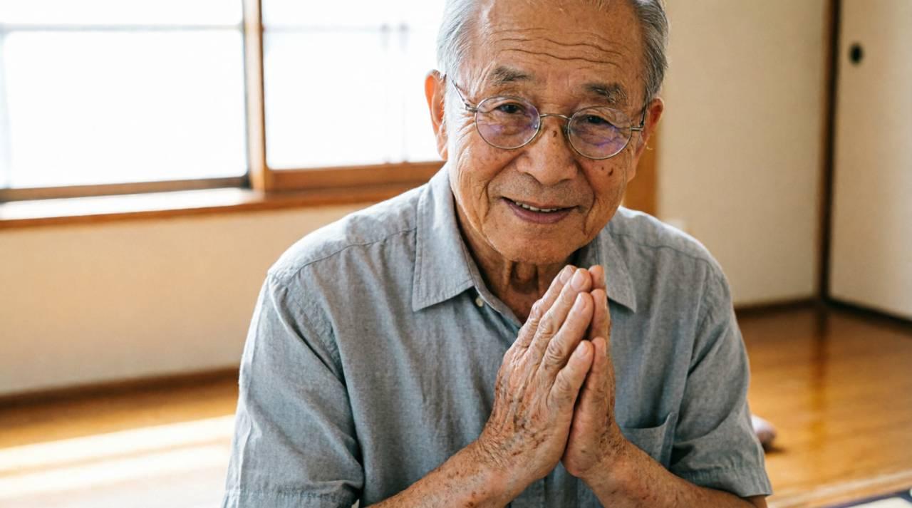 カラフルな野菜や魚が並んだ健康的な食卓を前に手を合わせる夫婦
