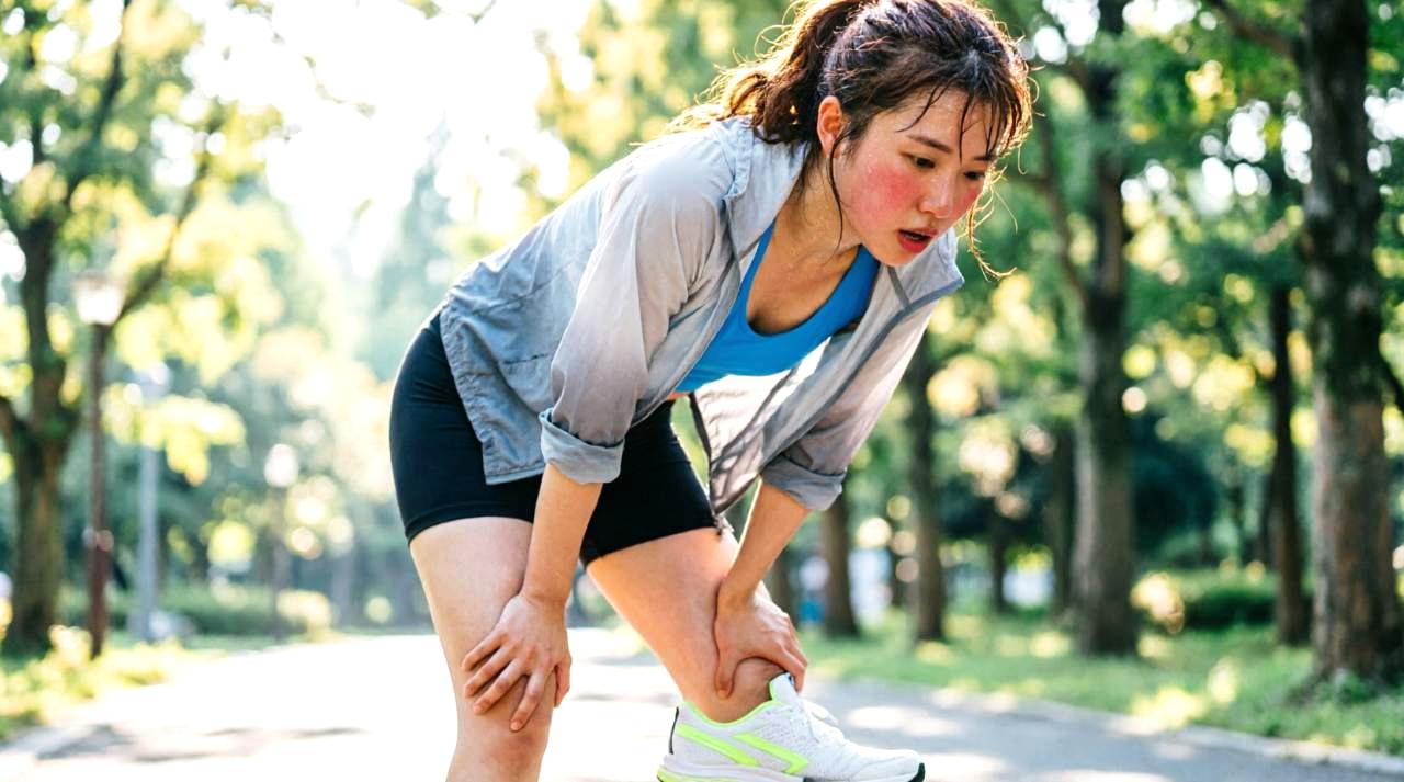 鏡の前でフォームを確認しながら筋トレをする男性