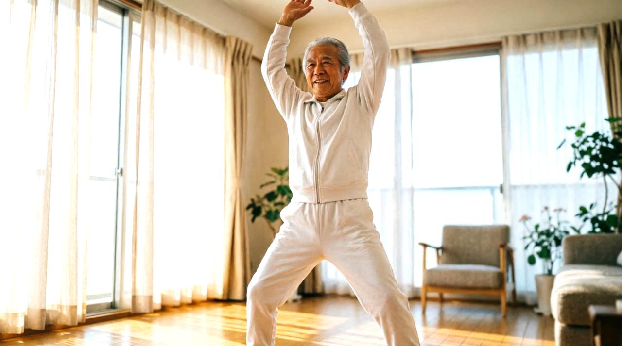健康に前向きな表情で暮らす50代の男性